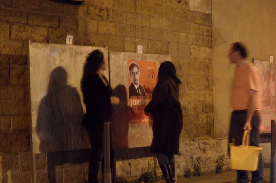 Collage d’affiches le 10 mars 2014 
